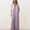 Langer Jumpsuit aus Baumwolle mit Kragen Langer Jumpsuit aus Baumwolle mit Kragen