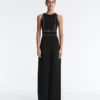 Langer Piqué-Jumpsuit mit Paspelierung aus Baumwolle Langer Piqué-Jumpsuit mit Paspelierung aus Baumwolle