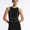 Langer Piqué-Jumpsuit mit Paspelierung aus Baumwolle Langer Piqué-Jumpsuit mit Paspelierung aus Baumwolle