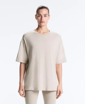 Langes, kurzärmeliges T-Shirt aus Baumwollmischung
