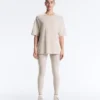 Langes, kurzärmeliges T-Shirt aus Baumwollmischung Langes, kurzärmeliges T-Shirt aus Baumwollmischung