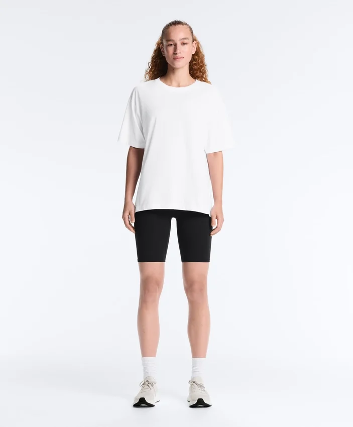 Langes, kurzärmeliges T-Shirt aus Baumwollmischung Langes, kurzärmeliges T-Shirt aus Baumwollmischung