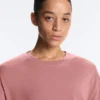 Langes, kurzärmeliges T-Shirt aus Baumwollmischung Langes, kurzärmeliges T-Shirt aus Baumwollmischung