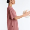 Langes, kurzärmeliges T-Shirt aus Baumwollmischung Langes, kurzärmeliges T-Shirt aus Baumwollmischung