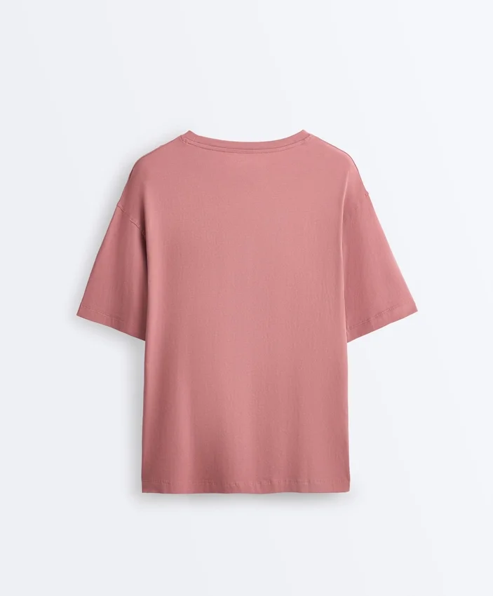Langes, kurzärmeliges T-Shirt aus Baumwollmischung Langes, kurzärmeliges T-Shirt aus Baumwollmischung