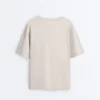 Langes, kurzärmeliges T-Shirt aus Baumwollmischung Langes, kurzärmeliges T-Shirt aus Baumwollmischung