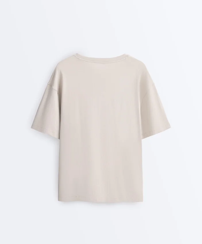 Langes, kurzärmeliges T-Shirt aus Baumwollmischung Langes, kurzärmeliges T-Shirt aus Baumwollmischung