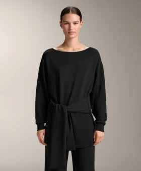 Langes Soft Touch-Sweatshirt aus Modal mit Knotendetail