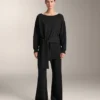 Langes Soft Touch-Sweatshirt aus Modal mit Knotendetail Langes Soft Touch-Sweatshirt aus Modal mit Knotendetail