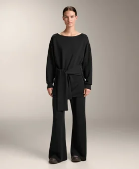Langes Soft Touch-Sweatshirt aus Modal mit Knotendetail