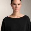 Langes Soft Touch-Sweatshirt aus Modal mit Knotendetail Langes Soft Touch-Sweatshirt aus Modal mit Knotendetail
