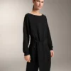 Langes Soft Touch-Sweatshirt aus Modal mit Knotendetail Langes Soft Touch-Sweatshirt aus Modal mit Knotendetail