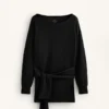 Langes Soft Touch-Sweatshirt aus Modal mit Knotendetail Langes Soft Touch-Sweatshirt aus Modal mit Knotendetail