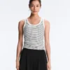 Langes Top aus Modal mit Rippstreifen Langes Top aus Modal mit Rippstreifen
