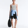 Langes Top aus Modal mit Rippstreifen Langes Top aus Modal mit Rippstreifen