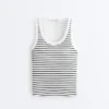 Langes Top aus Modal mit Rippstreifen Langes Top aus Modal mit Rippstreifen