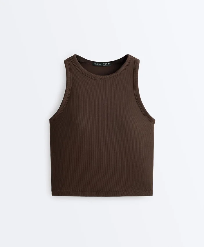 Langes Top aus Modal-Rippstoff Langes Top aus Modal-Rippstoff