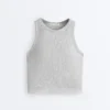 Langes Top aus Modal-Rippstoff Langes Top aus Modal-Rippstoff