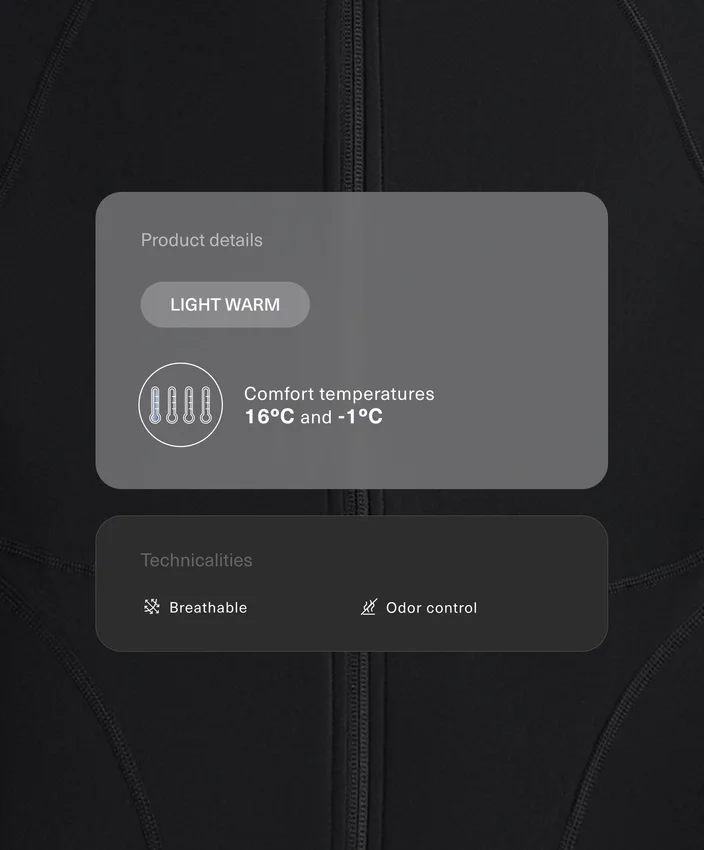 Leichte, warme Funktionsjacke mit Nähten Leichte, warme Funktionsjacke mit Nähten
