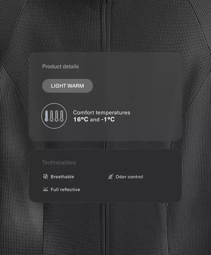 Leichte, warme, reflektierende Funktionsjacke Leichte, warme, reflektierende Funktionsjacke