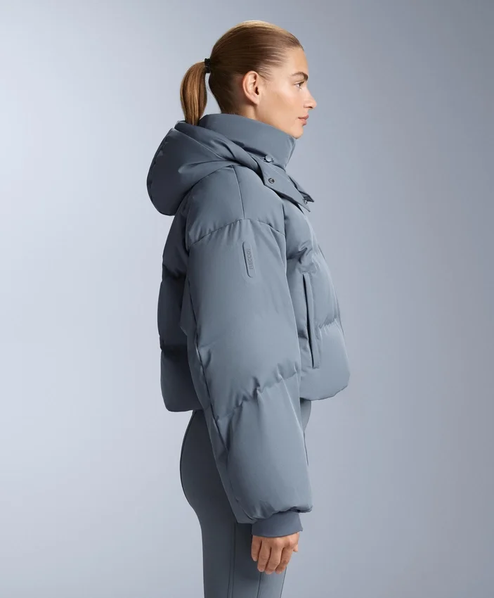 Leichte, wasserabweisende kurze Skijacke aus 80 % Daunen und 20 % Minardi Piume Leichte, wasserabweisende kurze Skijacke aus 80 % Daunen und 20 % Minardi Piume