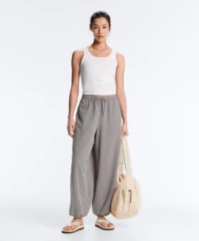 Maxi-Bloomer-Hose aus Lyocell-Mischung mit Vichy-Karomuster