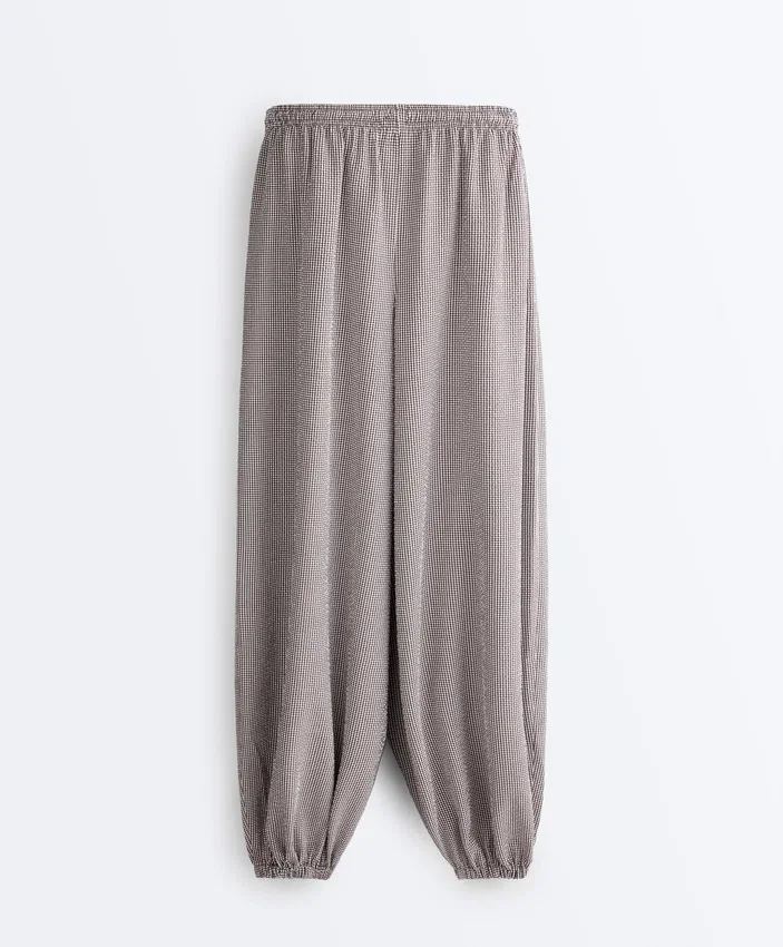 Maxi-Bloomer-Hose aus Lyocell-Mischung mit Vichy-Karomuster Maxi-Bloomer-Hose aus Lyocell-Mischung mit Vichy-Karomuster