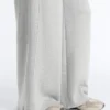 Melierte Piqué-Hose mit geradem Bein