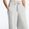 Melierte Piqué-Hose mit geradem Bein