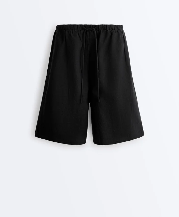 Midi-Bermudashorts aus 100 % Leinen Midi-Bermudashorts aus 100 % Leinen