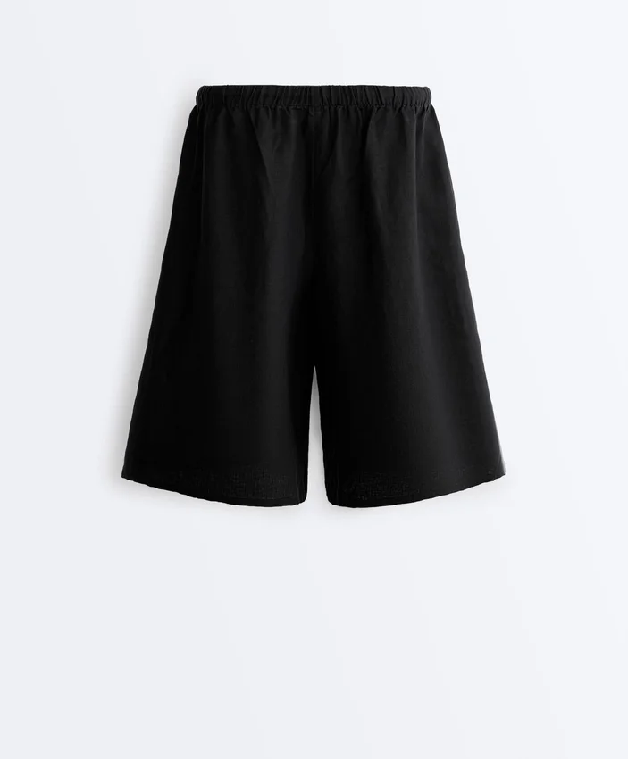 Midi-Bermudashorts aus 100 % Leinen Midi-Bermudashorts aus 100 % Leinen