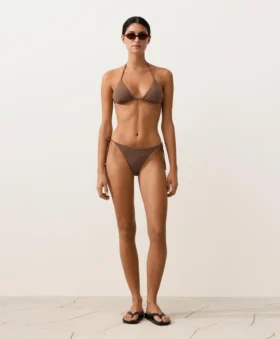 Bikini-Slip mit mittlerer Bedeckung und Bindebändern im Mini-Polka-Dot-Print