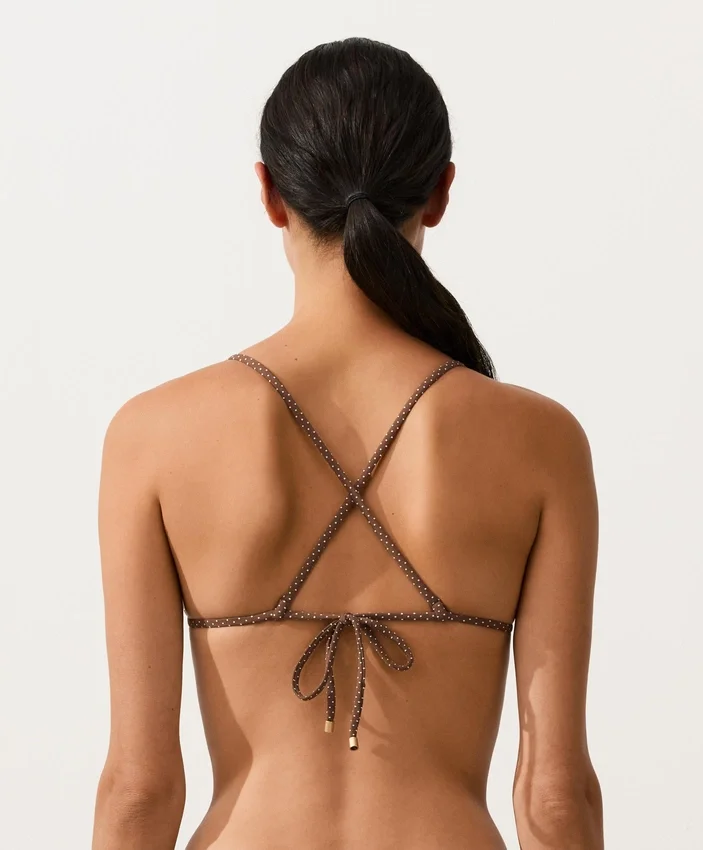 Mini-Bikinioberteil im Dreieck-Schnitt mit Polka-Dot-Muster Mini-Bikinioberteil im Dreieck-Schnitt mit Polka-Dot-Muster
