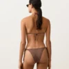 Bikini-Slip mit mittlerer Bedeckung und Bindebändern im Mini-Polka-Dot-Print