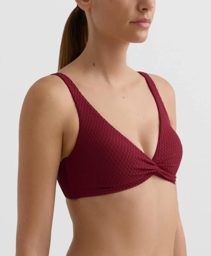 Mini-Karomuster-Jacquard-Halter-Bikinioberteil Mini-Karomuster-Jacquard-Halter-Bikinioberteil