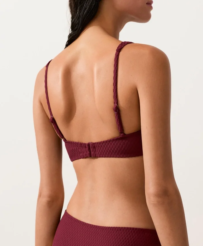 Mini-Karomuster-Jacquard-Halter-Bikinioberteil Mini-Karomuster-Jacquard-Halter-Bikinioberteil