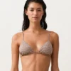 Mini-Print-Bikinioberteil im Dreieck-Schnitt mit Metallic-Fäden Mini-Print-Bikinioberteil im Dreieck-Schnitt mit Metallic-Fäden