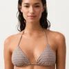 Mini-Print-Bikinioberteil im Dreieck-Schnitt mit Metallic-Fäden Mini-Print-Bikinioberteil im Dreieck-Schnitt mit Metallic-Fäden