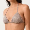 Mini-Print-Bikinioberteil im Dreieck-Schnitt mit Metallic-Fäden Mini-Print-Bikinioberteil im Dreieck-Schnitt mit Metallic-Fäden