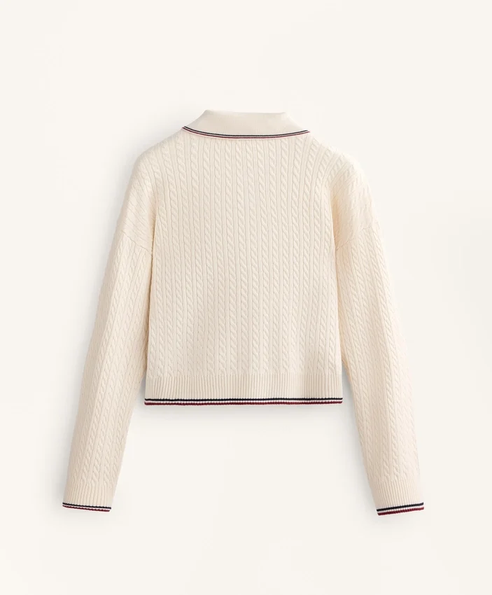 Mini-Pullover mit Zopfmuster und Rollkragen Mini-Pullover mit Zopfmuster und Rollkragen