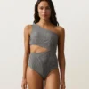 Mini-Trikinis mit Vichy-Karomuster und asymmetrischem Ausschnitt Mini-Trikinis mit Vichy-Karomuster und asymmetrischem Ausschnitt