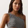 Mini-Trikinis mit Vichy-Karomuster und asymmetrischem Ausschnitt Mini-Trikinis mit Vichy-Karomuster und asymmetrischem Ausschnitt
