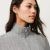 Nadelstreifen-Jacke aus 100 % Leinen mit Stehkragen Nadelstreifen-Jacke aus 100 % Leinen mit Stehkragen