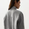 Nadelstreifen-Jacke aus 100 % Leinen mit Stehkragen Nadelstreifen-Jacke aus 100 % Leinen mit Stehkragen