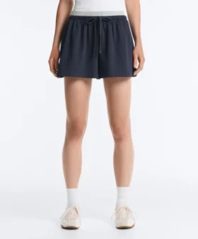 Nadelstreifen-Shorts aus Baumwollpiqué Nadelstreifen-Shorts aus Baumwollpiqué