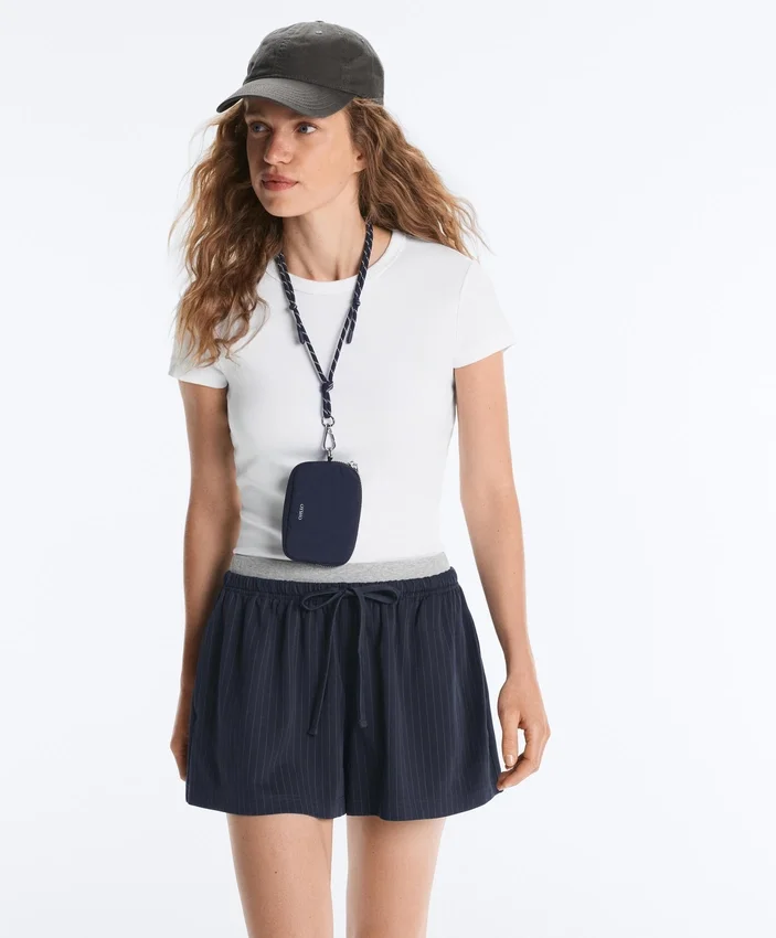 Nadelstreifen-Shorts aus Baumwollpiqué Nadelstreifen-Shorts aus Baumwollpiqué
