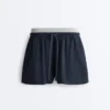 Nadelstreifen-Shorts aus Baumwollpiqué Nadelstreifen-Shorts aus Baumwollpiqué