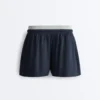 Nadelstreifen-Shorts aus Baumwollpiqué Nadelstreifen-Shorts aus Baumwollpiqué
