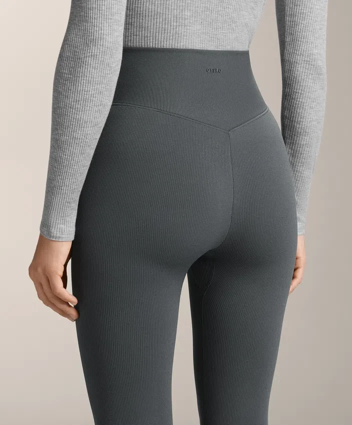Nahtlose, extrawarme Leggings mit superhoher Taille und Rippbündchen, knöchellang, 70 cm Nahtlose, extrawarme Leggings mit superhoher Taille und Rippbündchen, knöchellang, 70 cm
