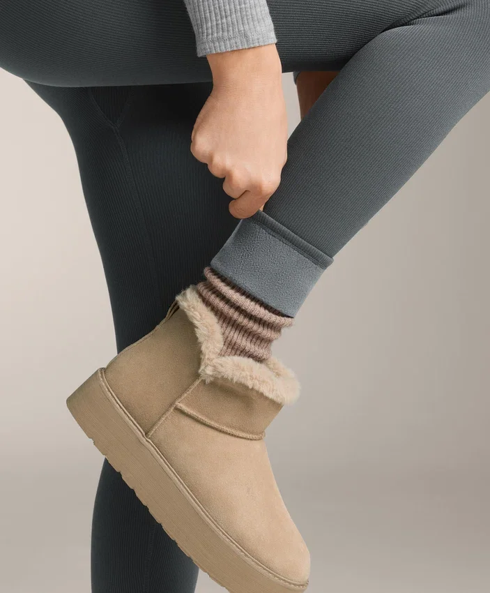 Nahtlose, extrawarme Leggings mit superhoher Taille und Rippbündchen, knöchellang, 70 cm Nahtlose, extrawarme Leggings mit superhoher Taille und Rippbündchen, knöchellang, 70 cm